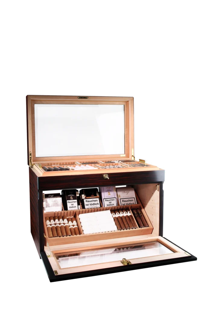 Adorini Portico Deluxe bruin humidor voor 400 sigaren warm bruine afwerking